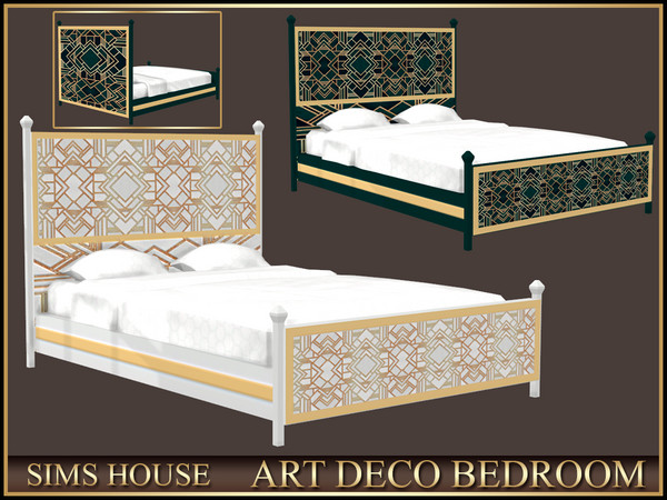 Sims 4 — Sims House DOUBLE BED | ART DECO BEDROOM by Sims_House — ART DECO BEDROOM