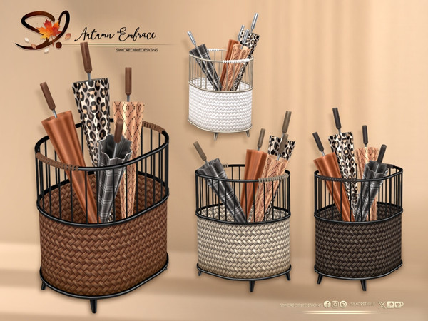 Sims 4 — Autumn Embrace Umbrella Rack - REQUIRES seasons by SIMcredible! — Decor items inspired by the gorgeous Autumn