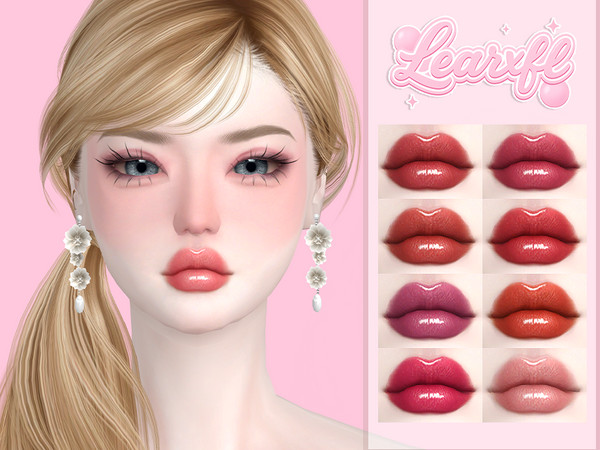 Sims 4 — [Learxfl] Sherrie Lipstick by Learxfl — Lipstick, 10 swatches , HQ and BGC . Standalone item with thumbnail.