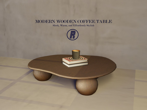 Sims 4 — Modern Wooden Coffee Table by reacustomcontent — Elevate your living space with this modern wooden coffee table,