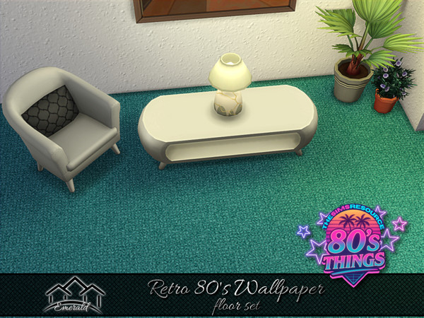 Sims 4 — Retro 80's Wallpaper floor 5 by Emerald — Add a touch an antique and vintage style to bring yourself back in