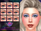 Sims 4 — 80s Things Eyeliner by Caroll912 — A 9-swatch eyeliner inspired by 80s makeup style in black, blue and brown