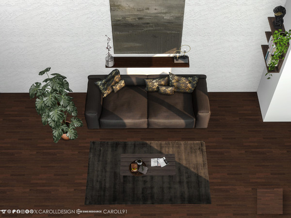 Sims 4 — Classico Parquet Floor by Caroll912 — A single swatch, slightly glossy parquet floor in dark brown tone.