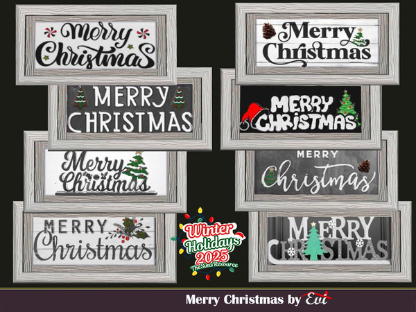 Sims 4 — Merry Christmas by evi — Merry christmas plates that can decorate actually any spot in your house.