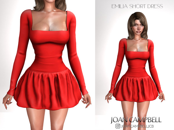 Sims 4 — EMILIA SHORT DRESS by Joan_Campbell_Beauty_ — 7 swatches Custom thumbnail Original mesh
