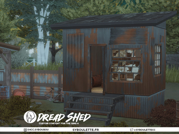 Sims 4 — Patreon release - Dread Shed part 3 by Syboubou — Dread Shed is a cc set made to build the perfect abandoned (or