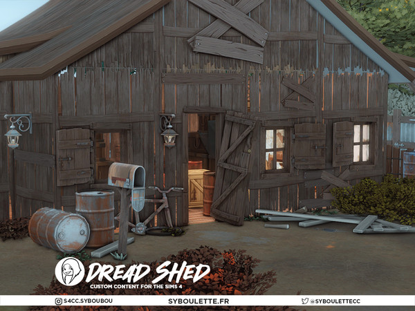 Sims 4 — Dread Shed - Bicycle wreck by Syboubou — Dread Shed is a cc set made to build the perfect abandoned (or haunted)