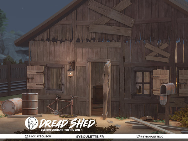 Sims 4 — Patreon release - Dread Shed part 2 by Syboubou — Dread Shed is a cc set made to build the perfect abandoned (or