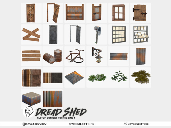 Sims 4 — Dread Shed - Mailbox by Syboubou — Dread Shed is a cc set made to build the perfect abandoned (or haunted)