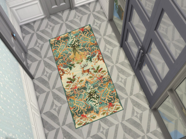 Sims 4 — Festive Rugs by lavilikesims — A set of 2 rugs in 4 colours, perfect for you xmas rooms