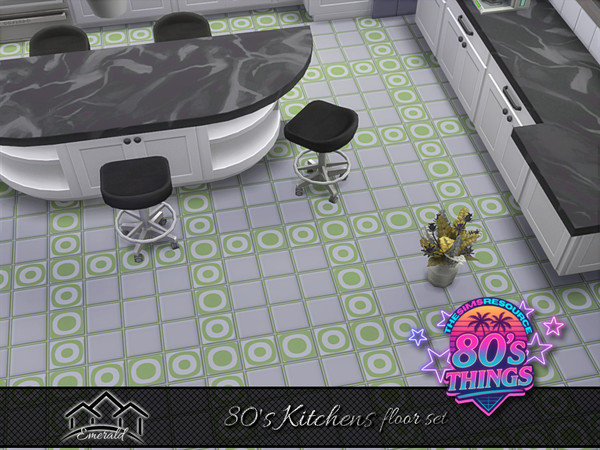 Sims 4 — 80's Kitchens floor 1 by Emerald — 80's an increase decorative ceramic tiles with artistic motifs and geometric