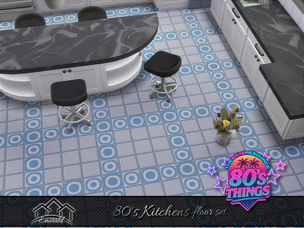 Sims 4 — 80's Kitchens floor 4 by Emerald — 80's an increase decorative ceramic tiles with artistic motifs and geometric