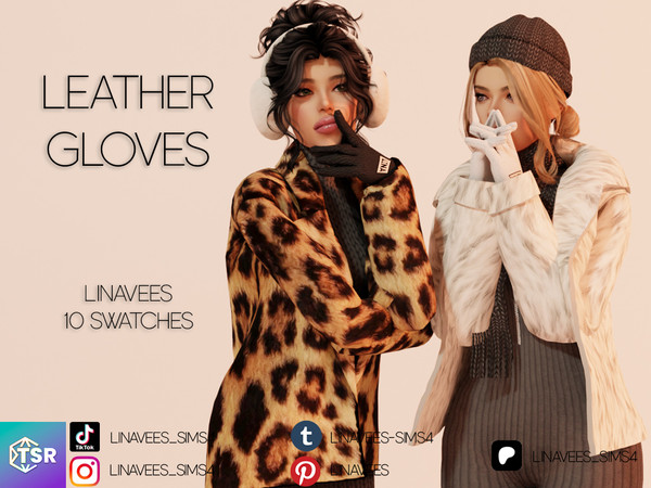 Sims 4 — LEONA - LEATHER GLOVES by linavees — New Mesh