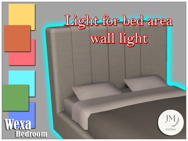 Sims 4 — Jomsims wexa deco wall  light for bed by jomsims — Wexa bedroom Modernity, comfort, and clean lines come