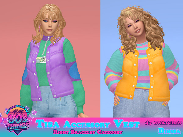 Sims 4 — Tisa Accessory Vest by Dissia — Accessort vest in many colors