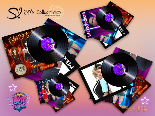 Sims 4 — 80s Collectibles Vinyl Records 3 - Messy by SIMcredible! — Colors, fun, great music, amazing movies... it's so