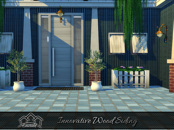 Sims 4 — Innovative Wood Siding 2 by Emerald — Innovative wood siding is a beautiful way to add a unique look in your