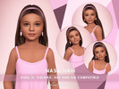 Sims 4 — Nasa Hair Kids by SonyaSimsCC — - Long straight hair pulled back with headband option (headband found in hats).