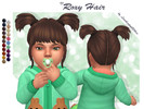Sims 4 — Roxy Hair - Infant version by Lewbertsn00tles — A double high ponytail hairstyle with bangs. Maxis Match