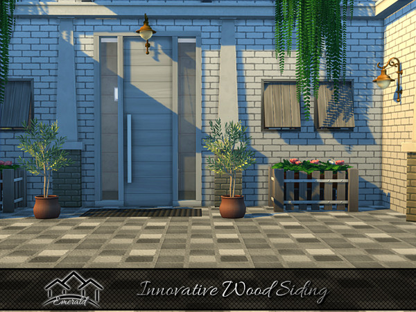Sims 4 — Innovative Wood Siding 7 by Emerald — Innovative wood siding is a beautiful way to add a unique look in your