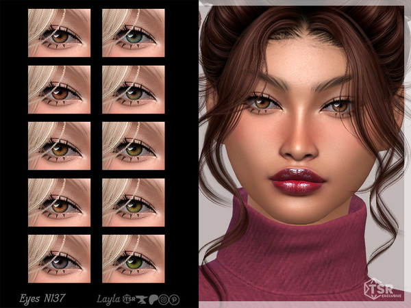 Sims 4 — Eyes N137 by Layla — Realistic eyes for female sims Previews were made using HQ Mod