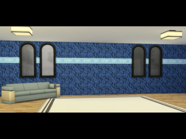 Sims 4 — Glamour Blue Wallpaper by CarineKitana — Wallpaper with shades of blue like small square confetti. Combine this