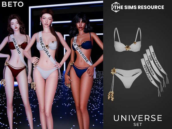 Sims 4 — By Beto - Universe (Underwear).package by Beto_ae0 — Swimsuit set inspired by a beauty pageant Important: - The