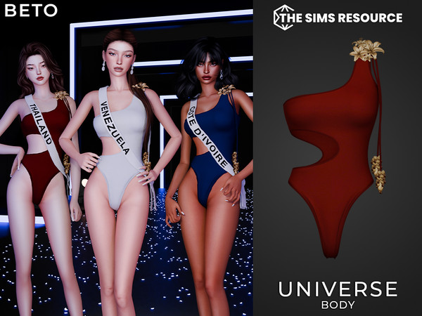 Sims 4 — Universe (Body) by Beto_ae0 — Swimsuit inspired by a beauty pageant, enjoy!