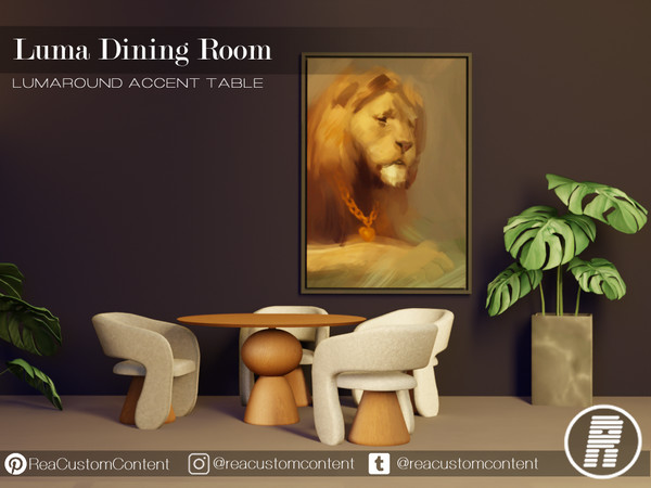 Sims 4 — LumaRound Accent Table by reacustomcontent — This circular table has a unique modern shape your Sims will