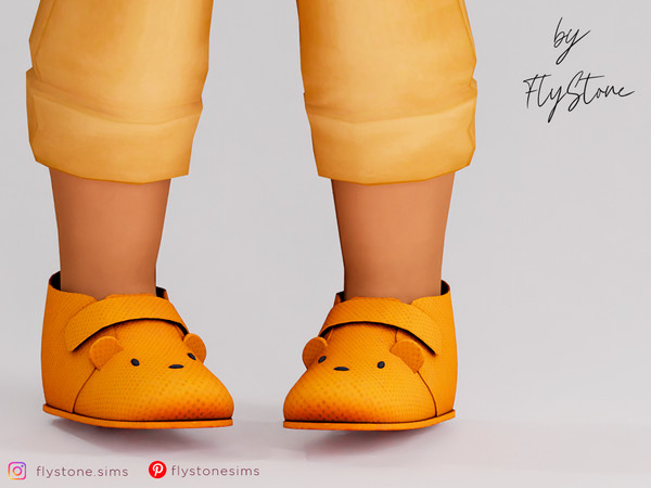 Sims 4 — Toddler Bear Shaped Boots by FlyStone — Cute toddler boots with bear face