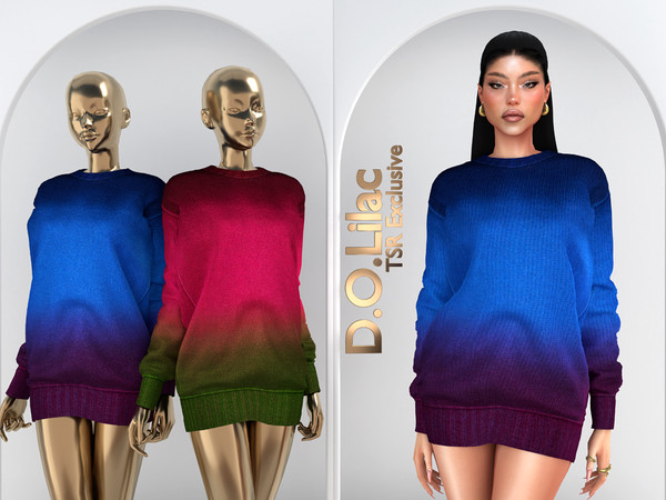 Sims 4 — Gradient Wool Sweater Dress DO2058 by DOLilac — Custom thumbnail