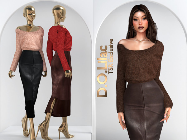 Sims 4 — Minimal Grace Set DO108 by DOLilac — Includes: (Top + Bottom)