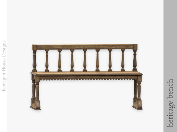 Sims 4 — Heritage Bench by kerriganhouse — An eclectic and vintage set for collectors.