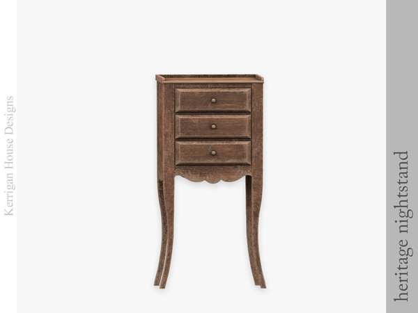 Sims 4 — Heritage Nightstand by kerriganhouse — An eclectic and vintage set for collectors.