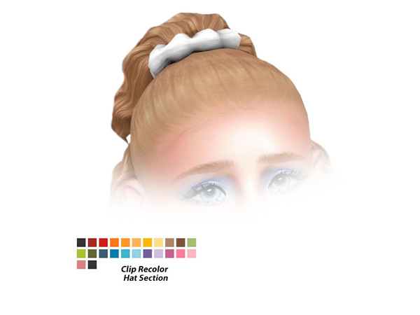 Sims 4 — SHS_RamonaHair_ScrunchieRecolor.package by sehablasimlish — Hope you like it and enjoy it. Maxis Match