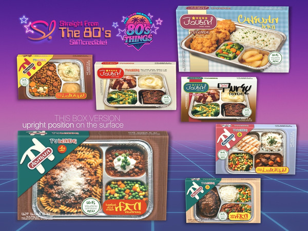 Sims 4 — Straight From the 80s - TV Dinner Food Box 1 by SIMcredible! — A compilation of darling items straight from the