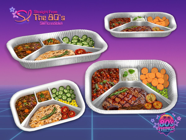 Sims 4 — Straight from the 80s - TV Dinner Food Tray by SIMcredible! — A compilation of darling items straight from the