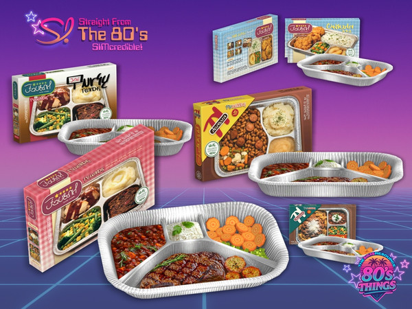 Sims 4 — Straight from the 80s - TV Dinner Food Tray and Box by SIMcredible! — A compilation of darling items straight