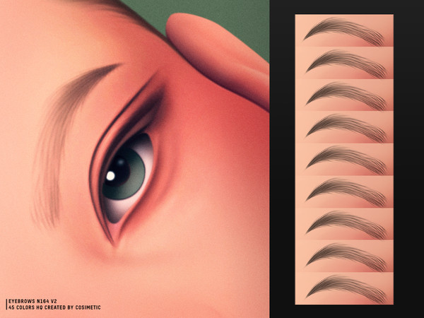 Sims 4 — Feather Soft Brows N164 V2 by cosimetic — - Female