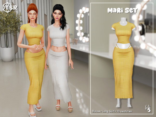 Sims 4 — (Wisteria) MariSet_(Skirt).package by WisteriaSims — Elevate your everyday style with the Mari Set a modern