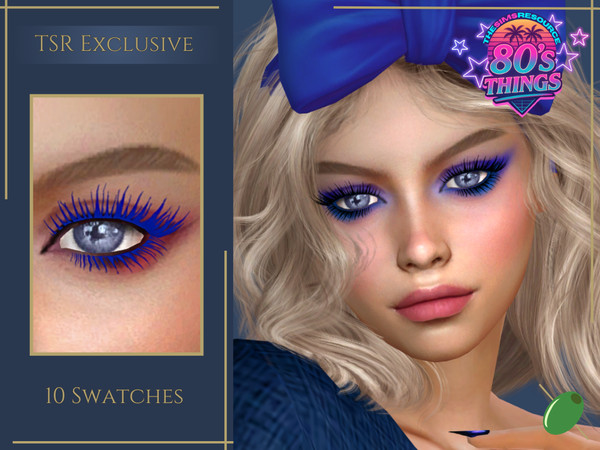 Sims 4 — 80's Rocking 3D Lashes by Pitted0live — Bold big lashes inspired by 80's makeup styles and icons 2 Versions