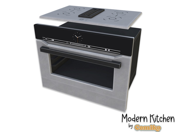 Sims 4 — Comiko Modern Kitchen Oven Induction Hob | Kitchen Room by Comiko — Part 2 - Modern Kitchen Set is base game
