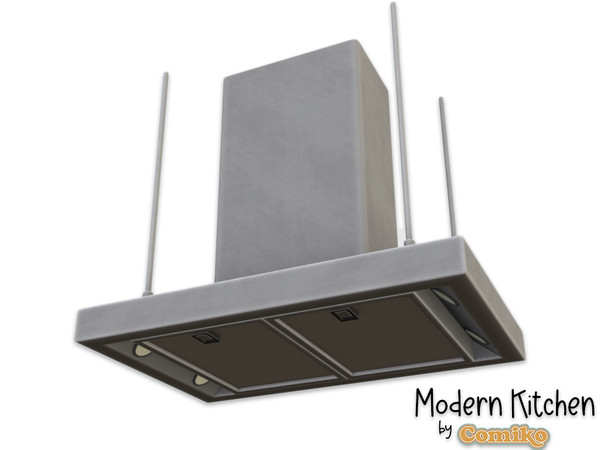 Sims 4 — Comiko Modern Kitchen Stove Hood Medium | Kitchen Room by Comiko — Part 3 - Modern Kitchen Set is base game