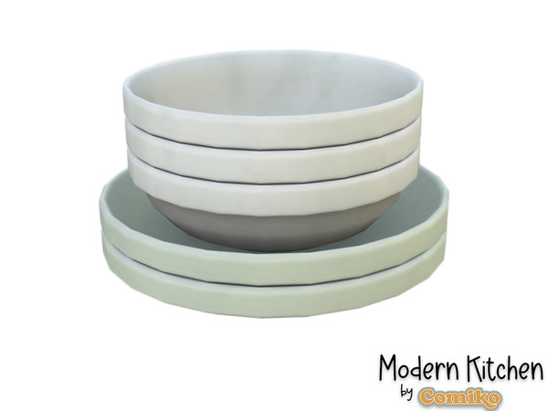 Sims 4 — Comiko Modern Kitchen Plates V1 | Kitchen Room by Comiko — Part 4 - Modern Kitchen Set is base game compatible