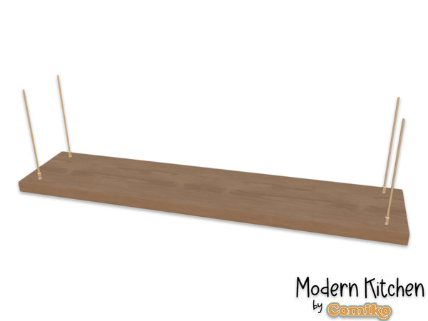 Sims 4 — Comiko Modern Kitchen Shelf Sides Tall | Kitchen Room by Comiko — Part 5 - Modern Kitchen Set is base game