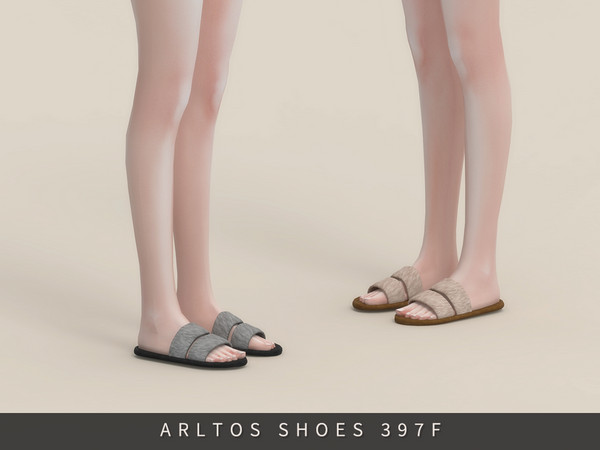 Sims 4 — Fur slippers Female by Arltos — 6 colors.