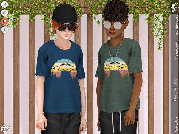 Sims 4 — Ferny Top- Child by KaTPurpura — Simple t-shirt top for children