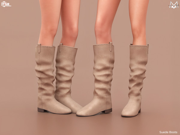 Sims 4 — Suede Boots S656 by Mermalade — New Mesh