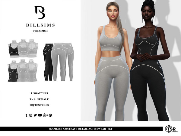 Sims 4 — bs_SeamlessContrastDetailSportsBra_TS4.package by Bill_Sims — This activewear set features two tops with a
