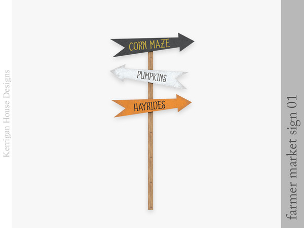 Sims 4 — Farmer Market Sign 01 by kerriganhouse — A small set of displays and carts for a farmer's market.